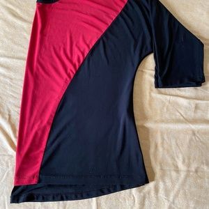 Black & Red top with 3/4 sleeves